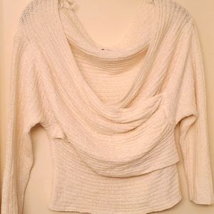 White scoop neck sweater